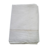 Drap ancien en lin avec une bande de broderie à brides 2.20x 3.20 m