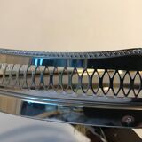 Service tray of silver metal, wood and fake tortoiseshells 1970