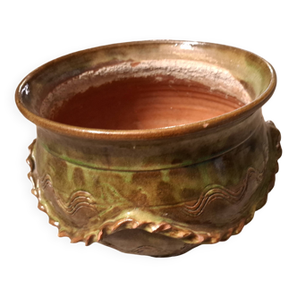 Cache pot , pot en terre vernissé
