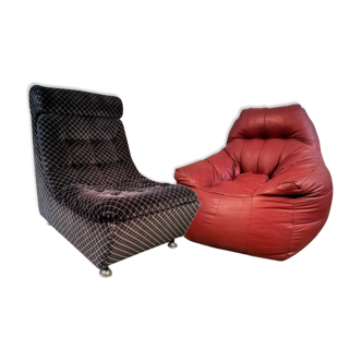 Pair of mismatched armchairs