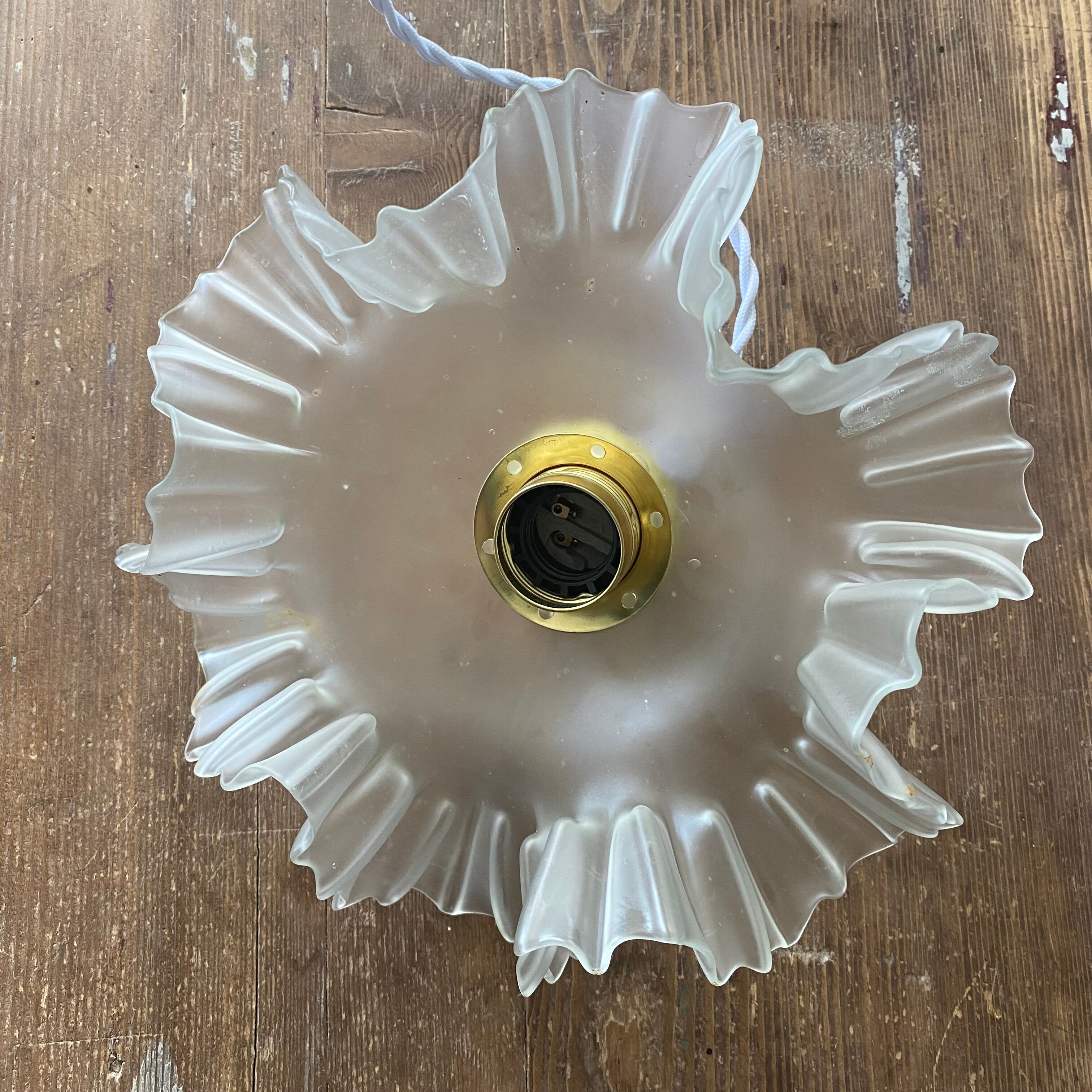 Suspension lamp opaline flower