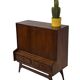 Vintage teak wall cabinet with flap door 1960s design wall unit
