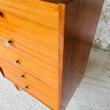High chest of drawers with 5 drawers, Scandinavian style, circa 60's