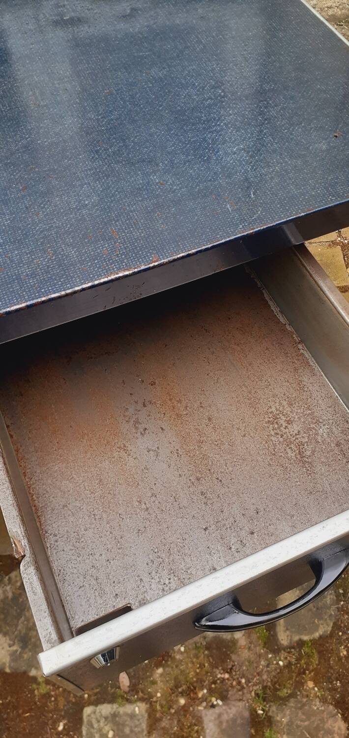 Strafor industrial metal desk, 1960s