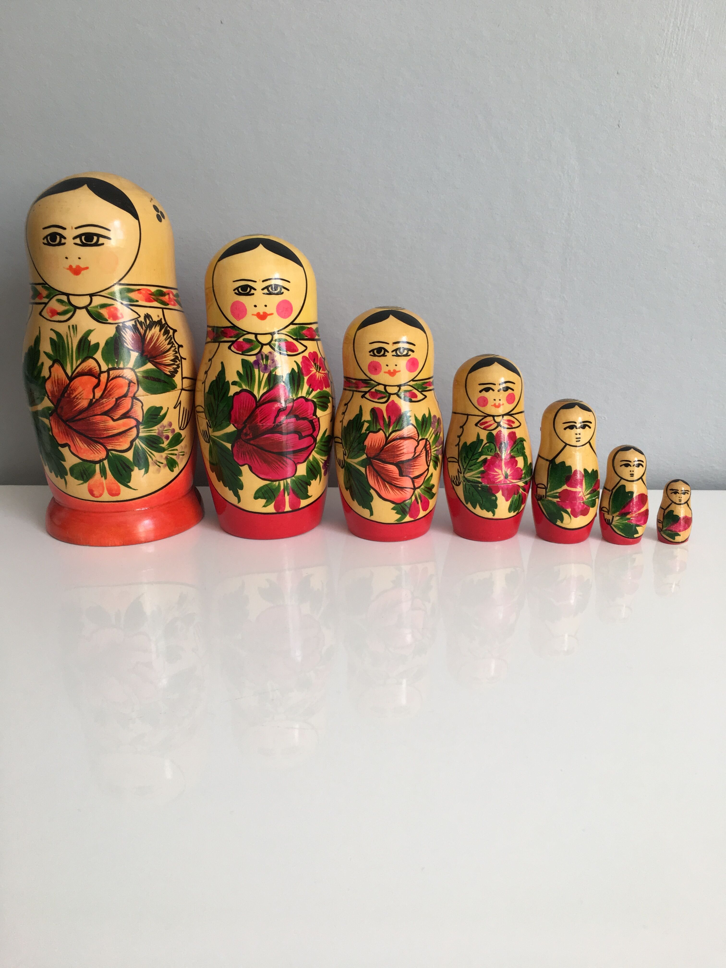 7 poupées russes Matriochka, vintage