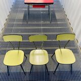 Red Formica table and vintage yellow chairs