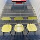 Red Formica table and vintage yellow chairs