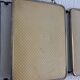 Vintage 1960 triptych barber mirror ivory quilted - 21 x 50 cm