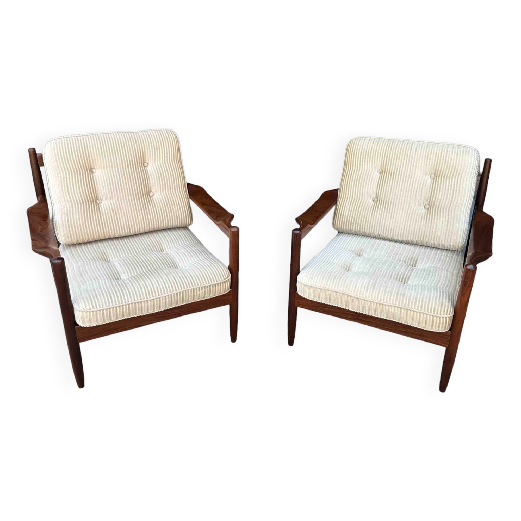 Mid-Century Armchairs in Teak, Scandinavian, Denmark, 1960s