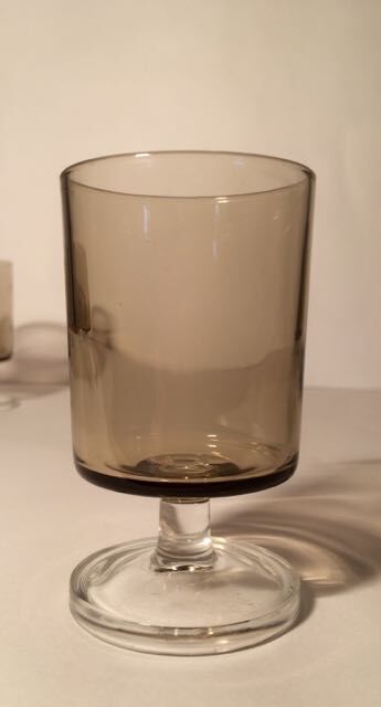 Series of glasses with smoked glass feet