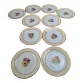 Set of 10 vintage dessert plates L’amandinoise Coopélia