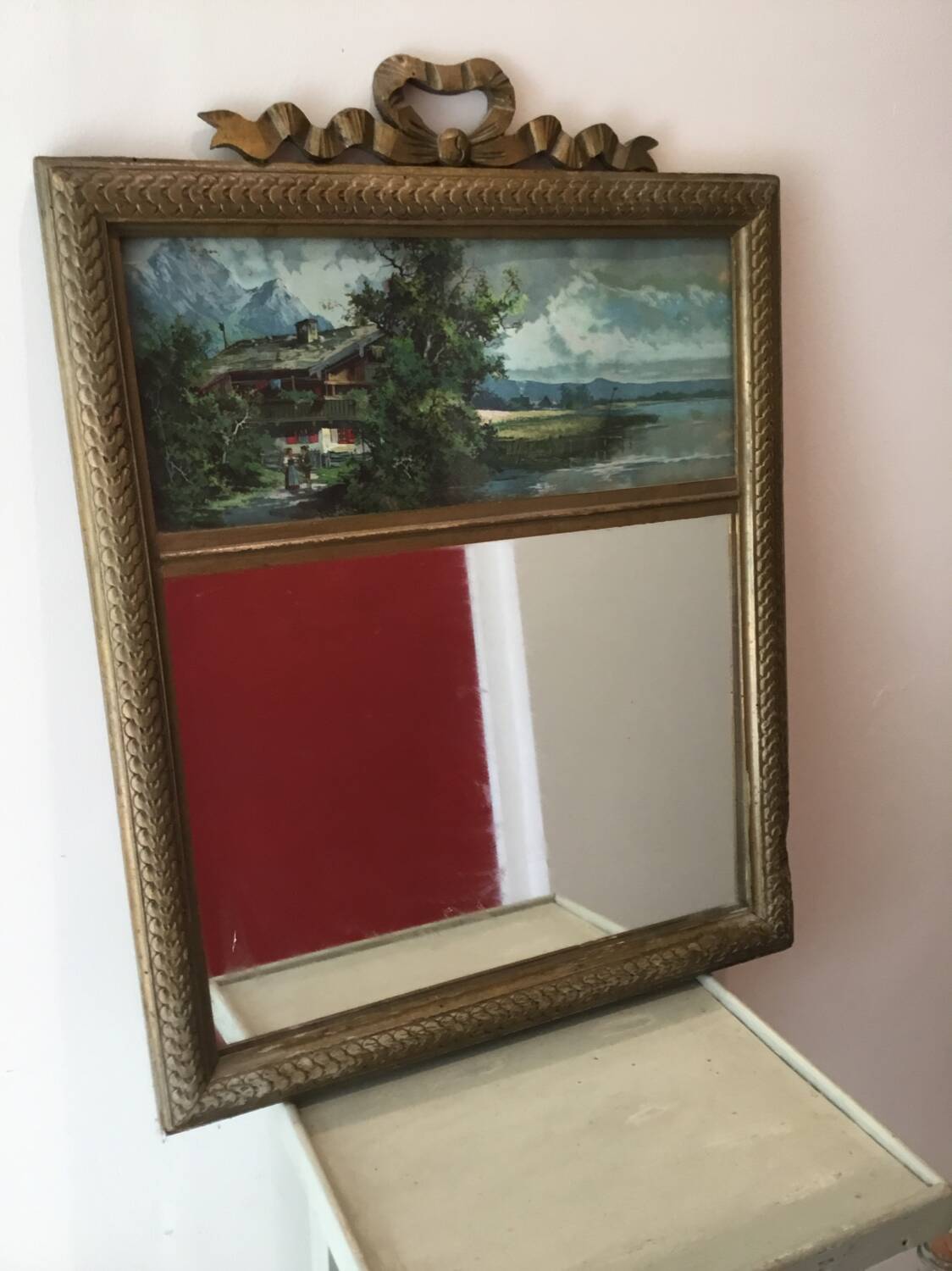 Trumeau / miroir en bois