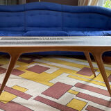 Coffee table by Berthold Muller in solid wood and ceramic