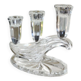 Stylish vintage candlestick, Buder with 3 lights. Lead crystal