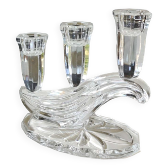 Stylish vintage candlestick, Buder with 3 lights. Lead crystal