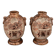 Pair of Banko Ware vases from China ceramic temple and pagoda decor