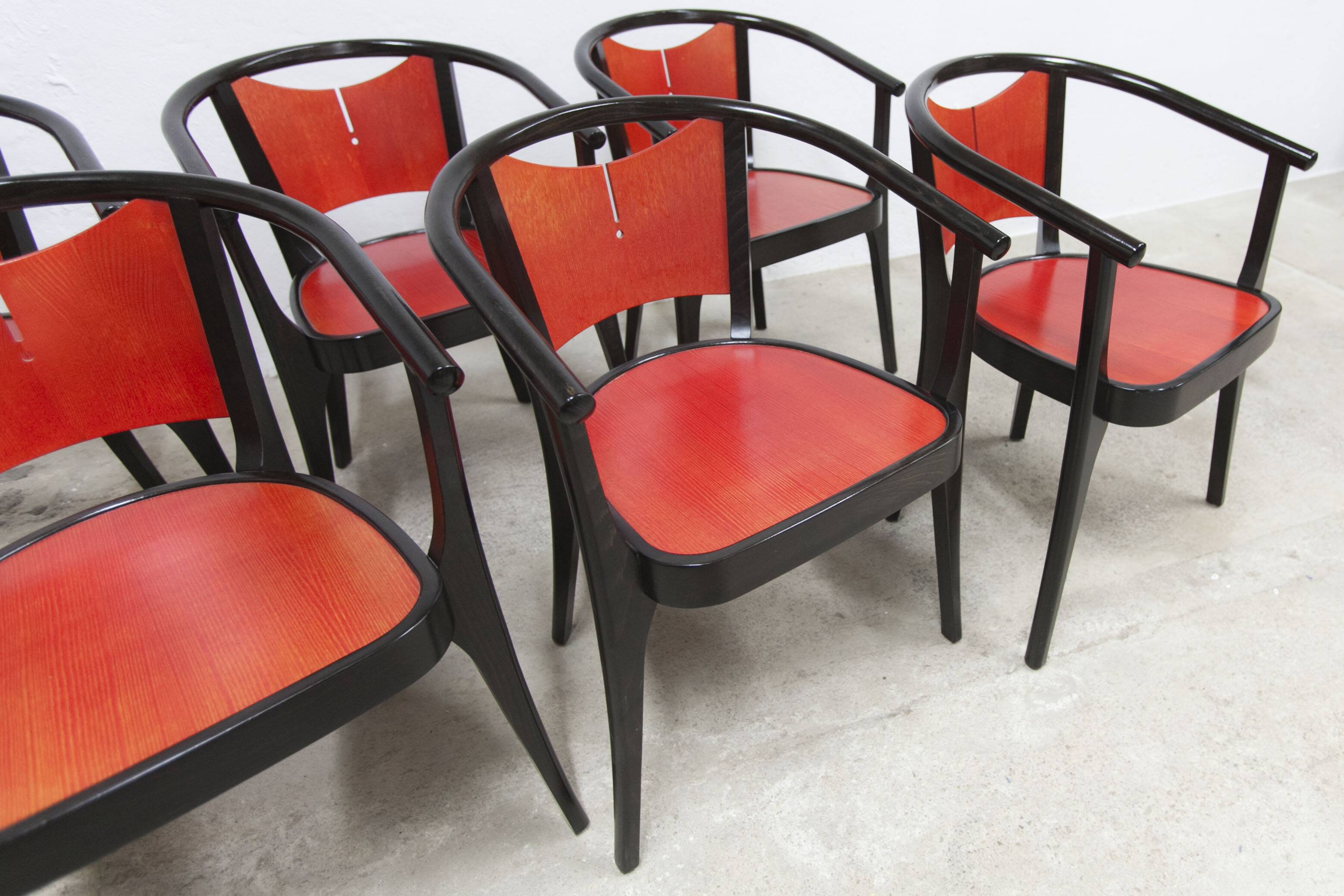 Set of 6 Baumann Diese armchairs, designed by Pagnon Pelhaître