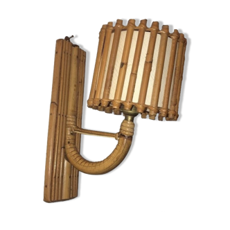 Vintage rattan wall lamp