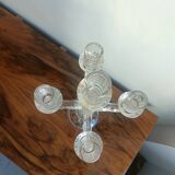 Chandelier, candelabra in bubbled blown glass