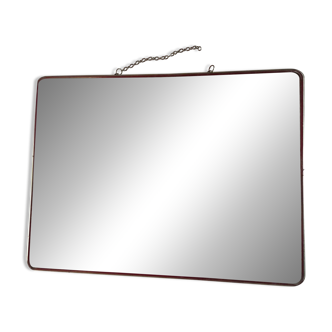 vintage rectangular mirror with broken barber-style chain