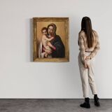 Tableau ancien Vierge à l'Enfant du XVIIe siècle