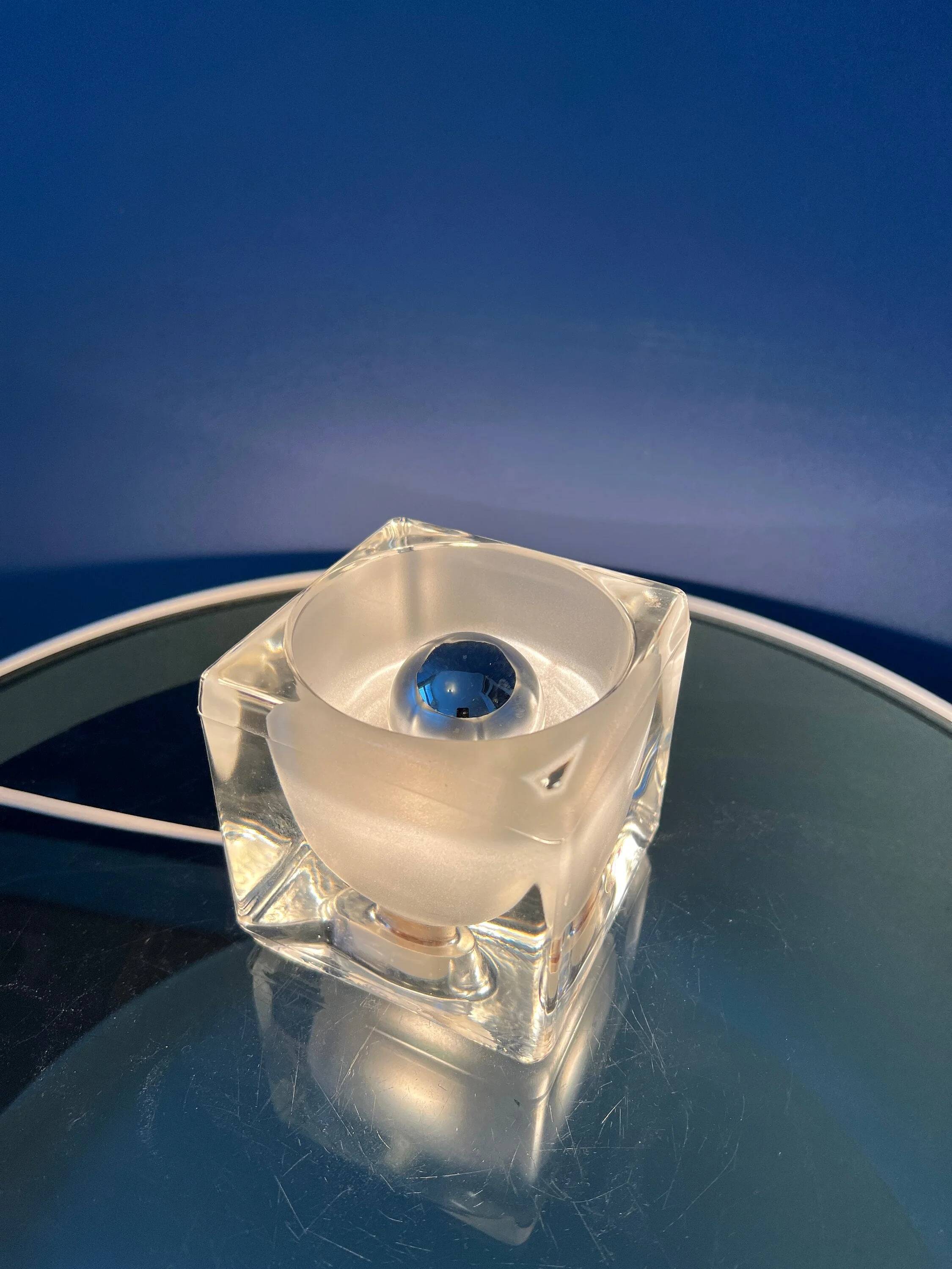Lampe de table en verre « Ice Cube » Mid Century Peill & Putzler