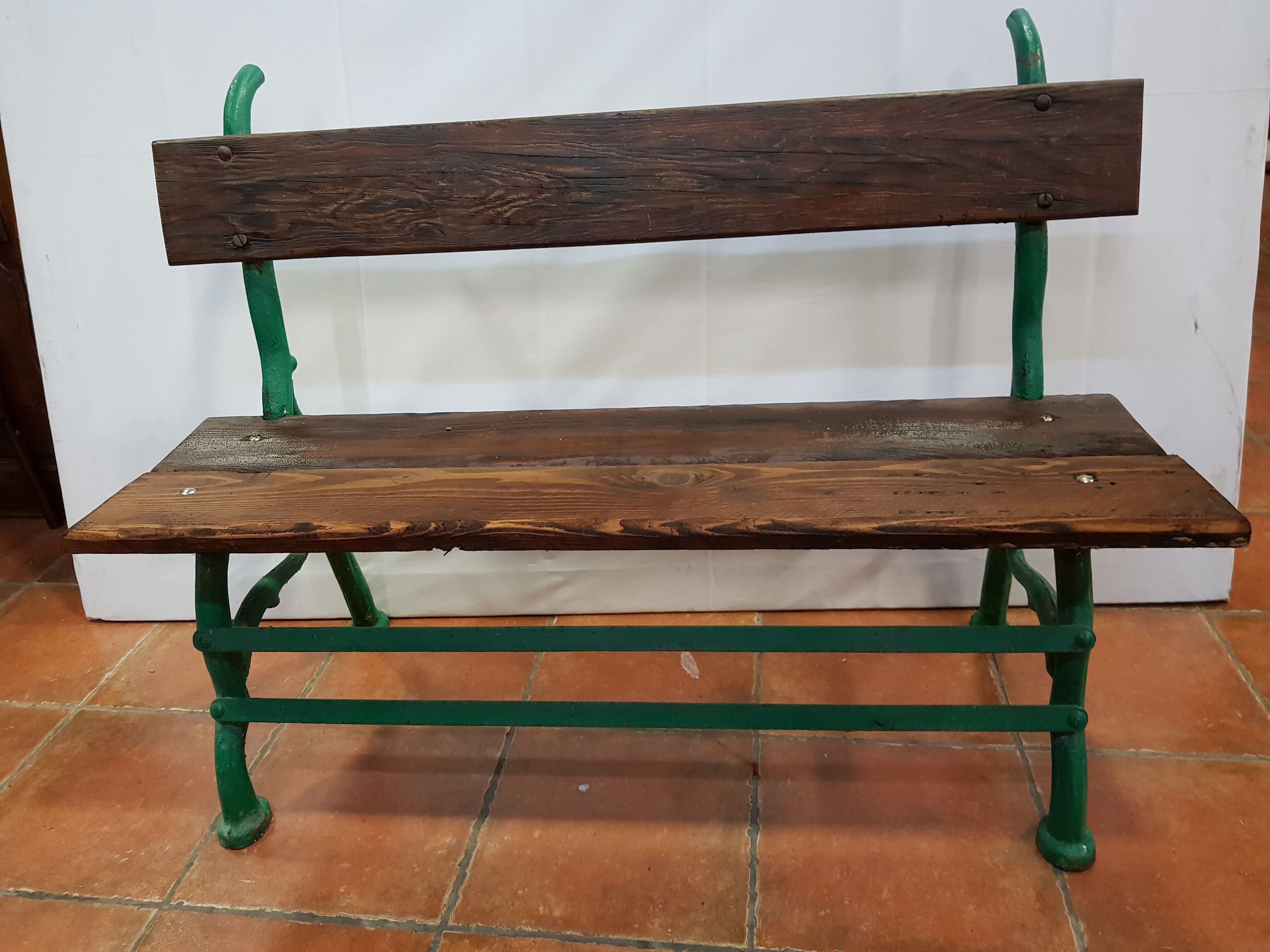 Cast iron and wooden garden bench