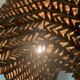 1960s bamboo rattan wicker crane flamingo bird lamp, USA