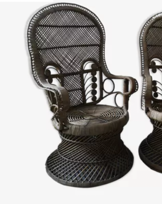 Emmanuelle armchair in rattan, 1970