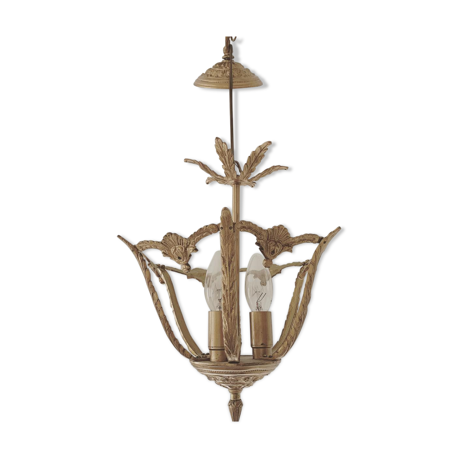 Gilded metal chandelier