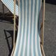 Pair of sun loungers with vintage blue blue stripes