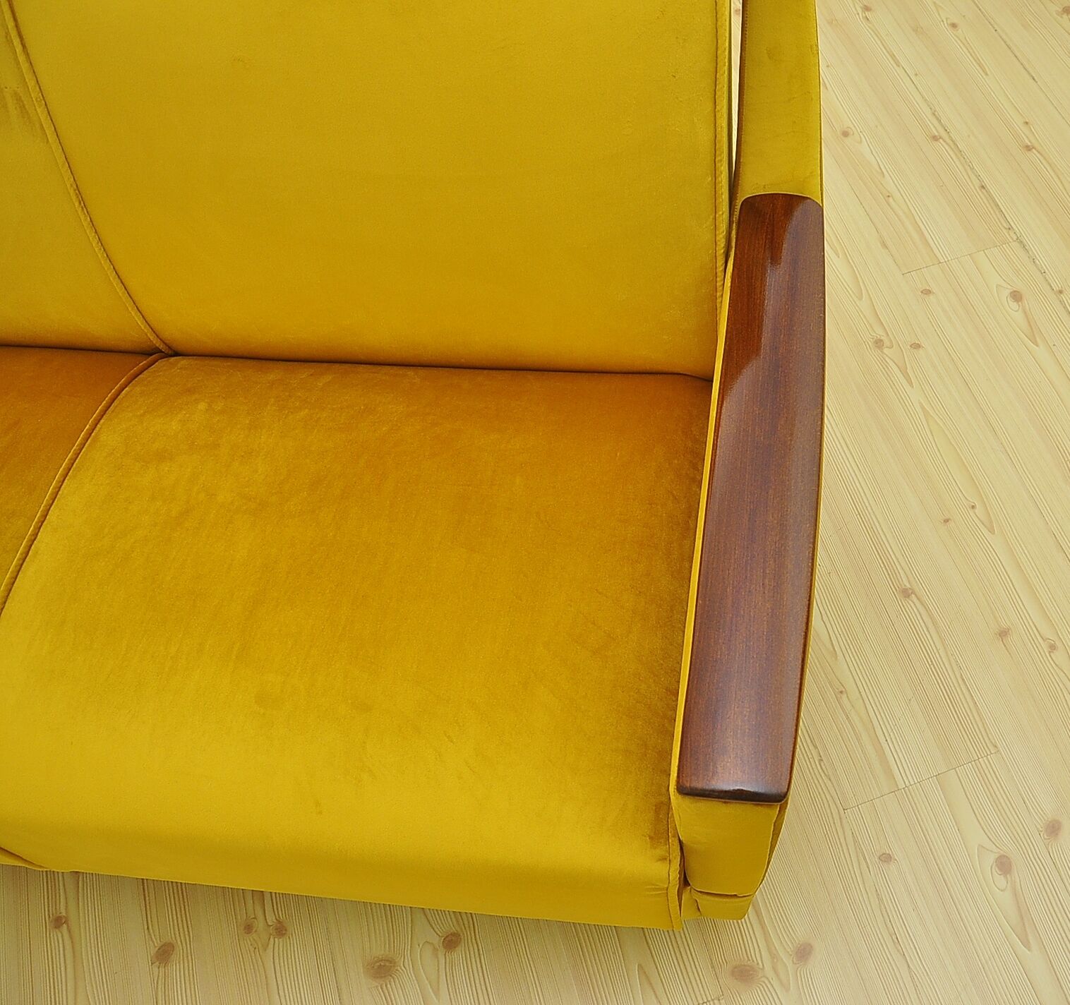 Mid-century velvet sofa daybed, 1960s