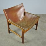 A/S MIKAEL LAURSEN / vintage leather easychair / Illum Wikkelsø / Denmark 1960s