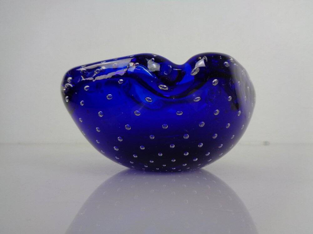 Blue Sommerso Murano Glass Ashtray, Italy, 1960s