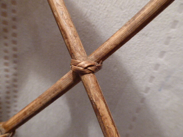 Vintage gold rattan armchair