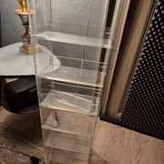 Vintage CD furniture in plexiglass, 1980s David Lange style record holder.