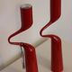 Pair of vintage red metal candleholders by Mikaela Dorfman for Menu Denmark