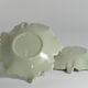 Art Deco Pistachio and Gold Leaf Plates Viloca Paris Caffarelli