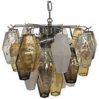 Multicolor “poliedri” murano glass chandelier