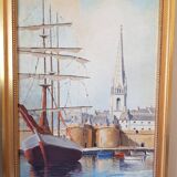 Tableau signé Marine port Saint Malo