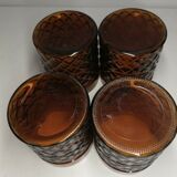 Lot of 4 vintage yellow glasses 20th century