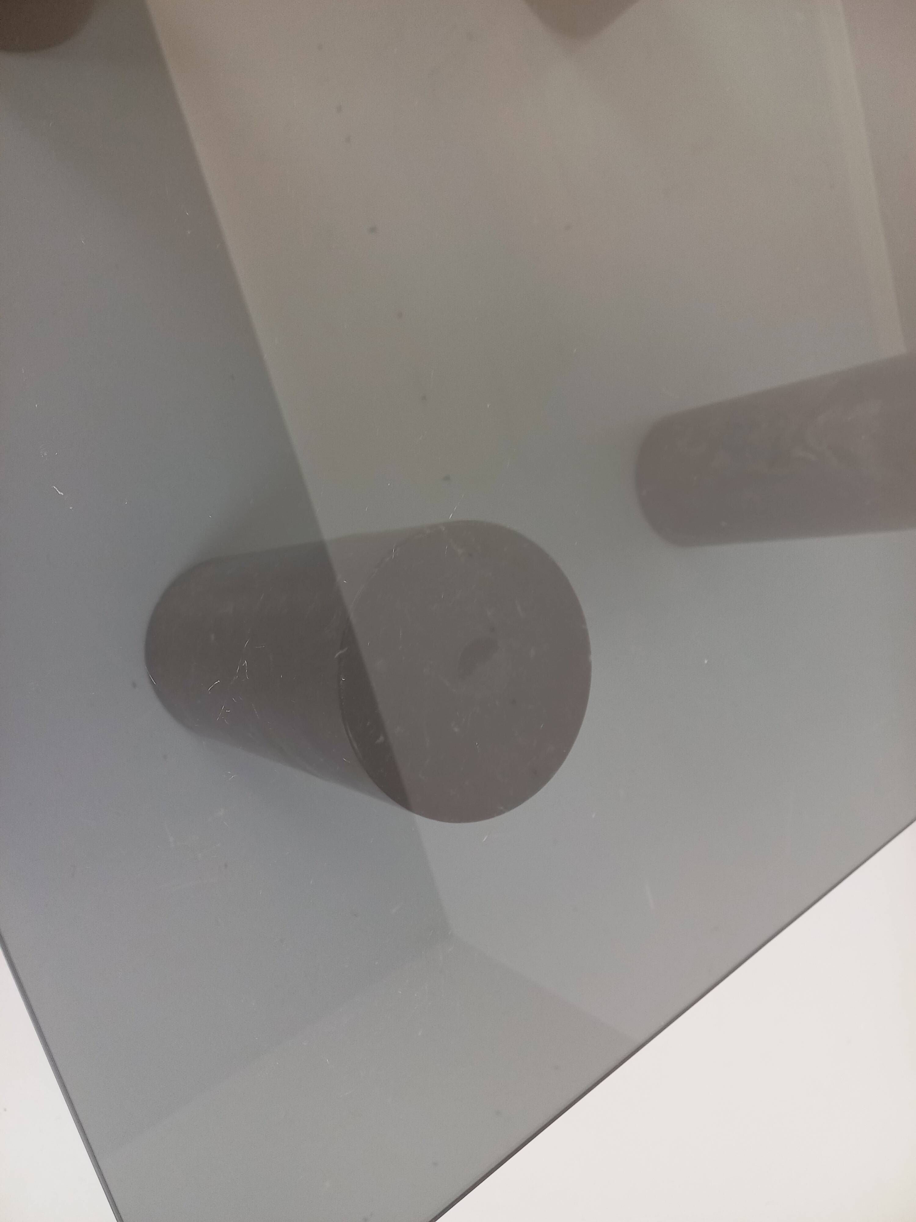 Vintage Italian square marble and glass coffee table from the 70s