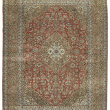 Handwoven oriental vintage 288 cm x 398 cm red wool carpet