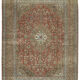 Handwoven oriental vintage 288 cm x 398 cm red wool carpet