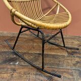 Rattan shell armchair