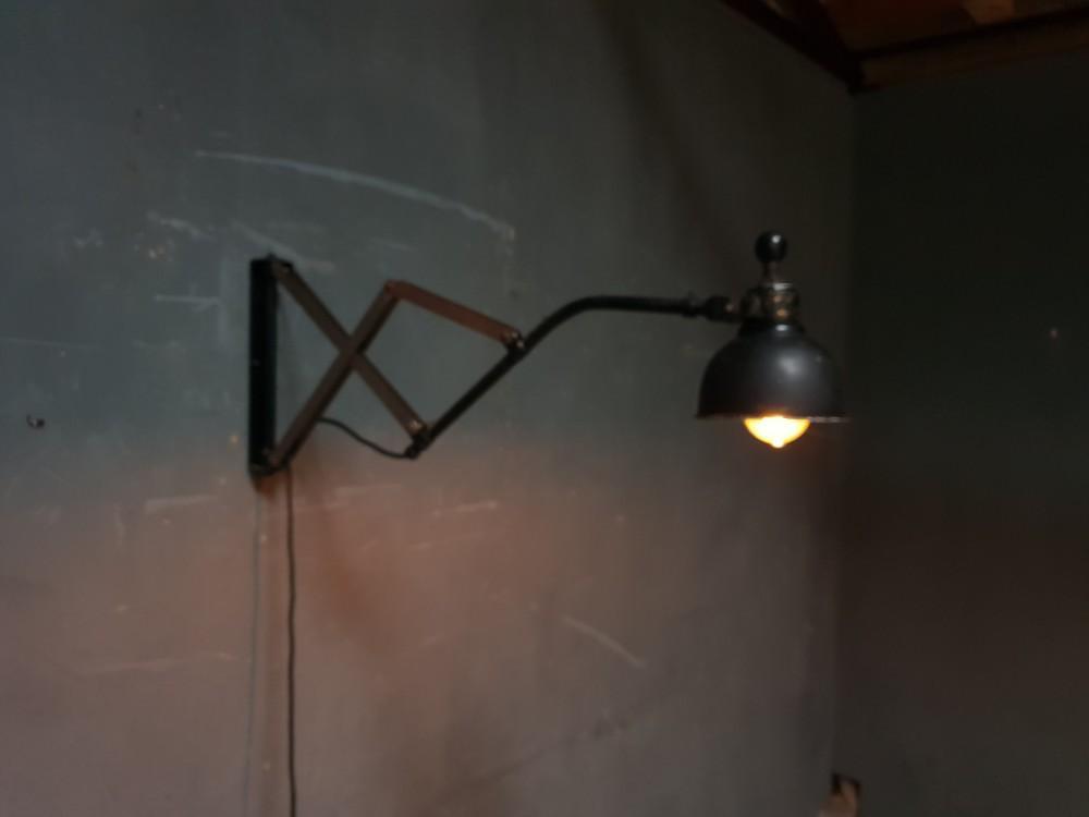 Old industrial scissor lamp machine lamp