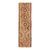 Turkish Handwoven Vintage Herki Kilim 98 cm x 320 cm