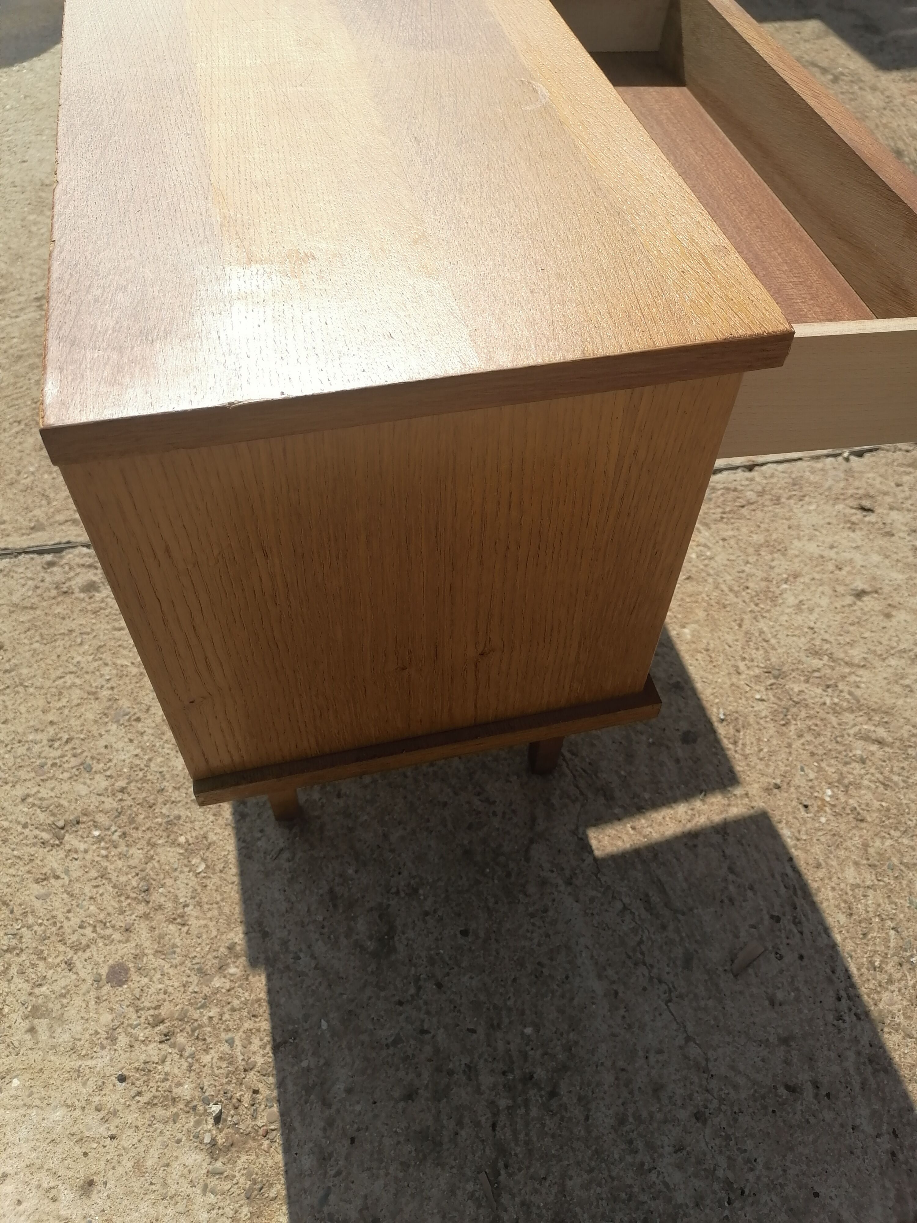 Set of 2 bedside tables Scandinavian style 1960 50 light wood