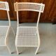 Series of 3 perforated metal chairs
