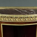 Small mahogany display cabinet, Louis XV to Louis XVI transition style – early 20th century.